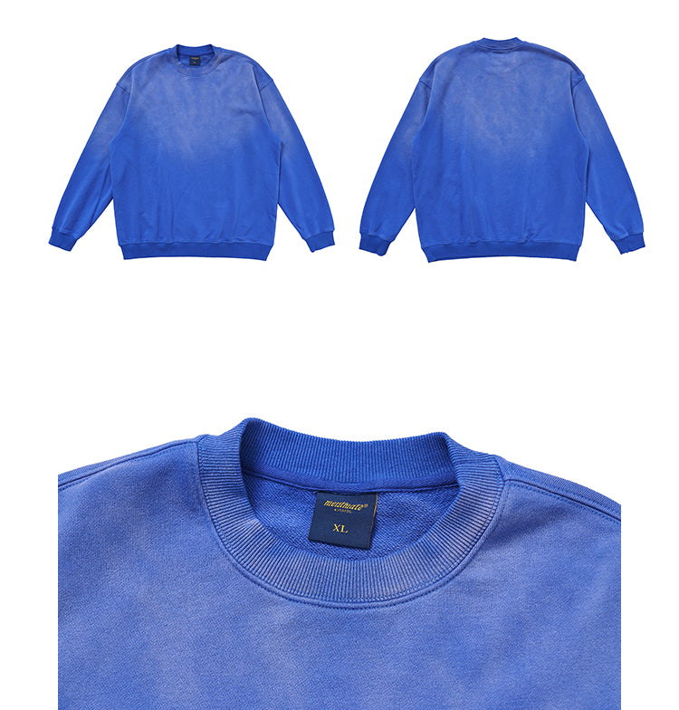 Washed Gradient Round Neck Sweatshirt