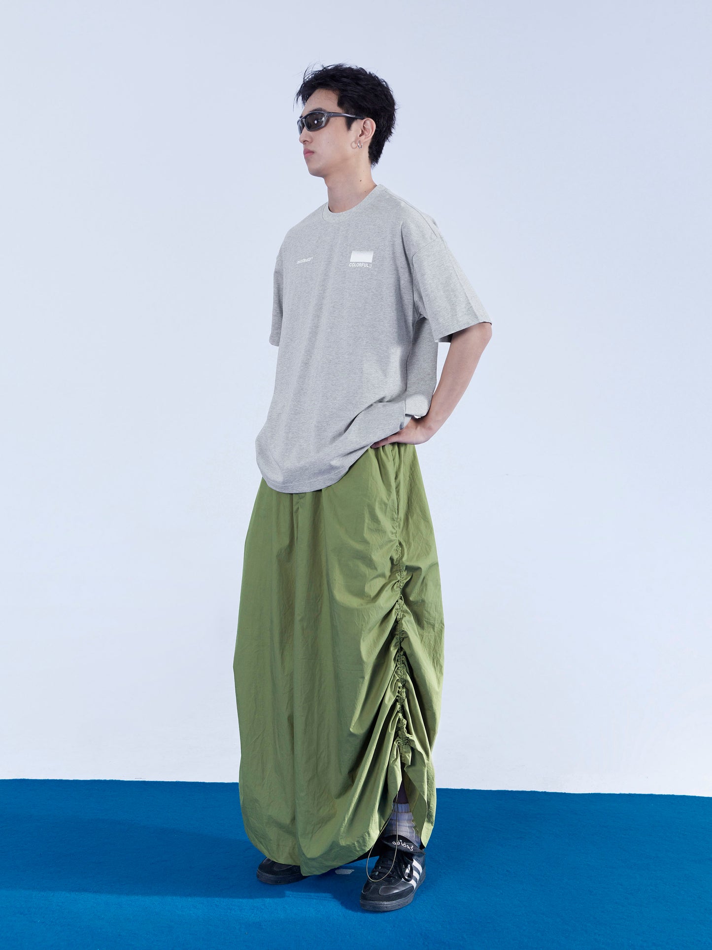 Side Drawstring Wide-Leg Pants