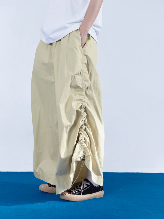 Side Drawstring Wide-Leg Pants