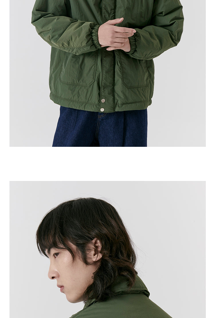 Pleated Windproof Lapel Cotton-Padded Jacket - Mentmate