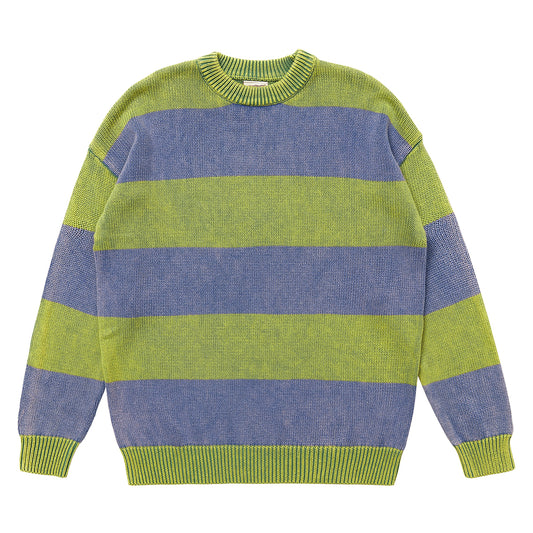 Striped Round Neck Sweater Knitted