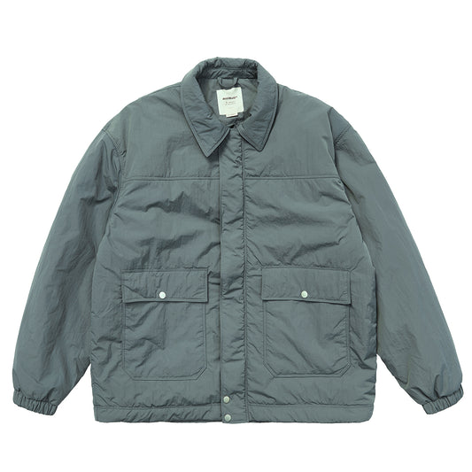 Pleated Windproof Lapel Cotton-Padded Jacket - Mentmate