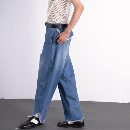 Washed Slit Denim Pants - Mentmate