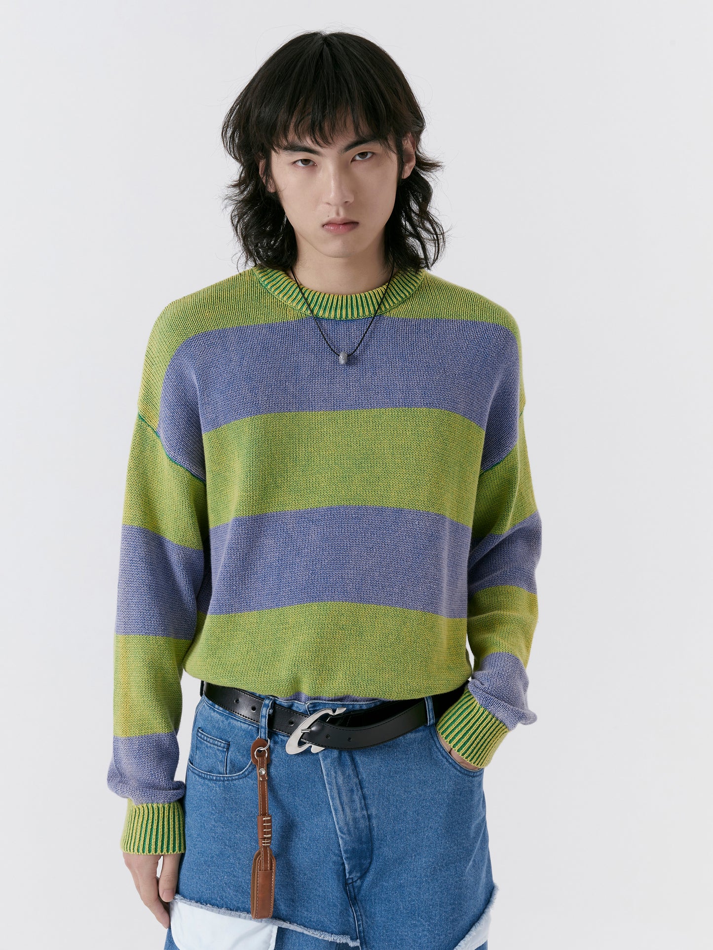 Striped Round Neck Sweater Knitted