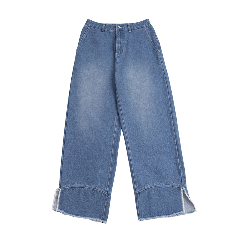 Washed Slit Denim Pants - Mentmate